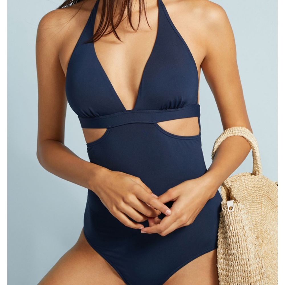 NWT Seafolly swimsuit navy 8 fits 2/4